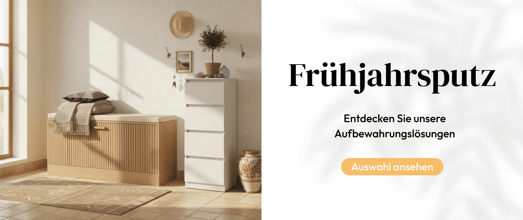 Auswahl an Aufbewahrungsmöglichkeiten und Frühjahrsputz