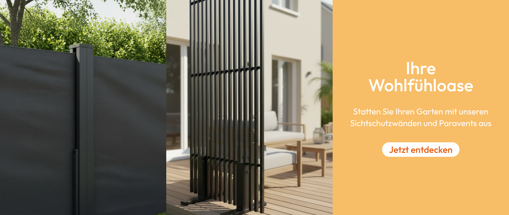 Auswahl an Sichtschutz, Paravents und dekorativen Paneelen